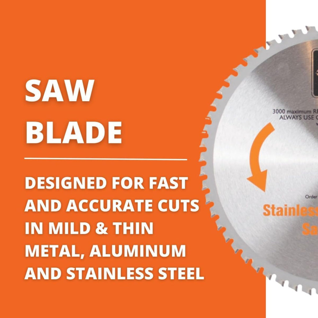 Slugger by Fein Stainless Steel Cutting Saw Blade - Fast and Accurate Cuts up to 5/16' in Aluminum, Mild & Thin Metals, 9' Diameter, 60 Teeth - 63502009560