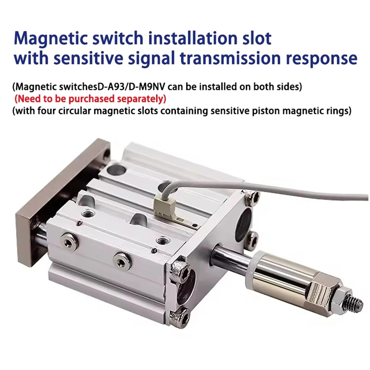 Pneumatic Cylinder Adjustable Stroke Type Three Bar Three-axis with Magnet MGPM12/16/20/25/32/40/50 Stroke 20-200mm(Stroke 40-30mm,Bore 25mm)