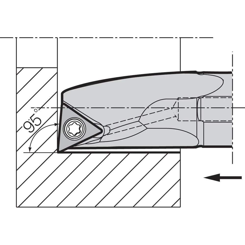 Kyocera S06HSTLBR0608AE Right-Hand, Positive Rake, Dynamic Bar Boring Bar with 5 Degree Lead Angle and 8.00mm Minimum Bore Dia.