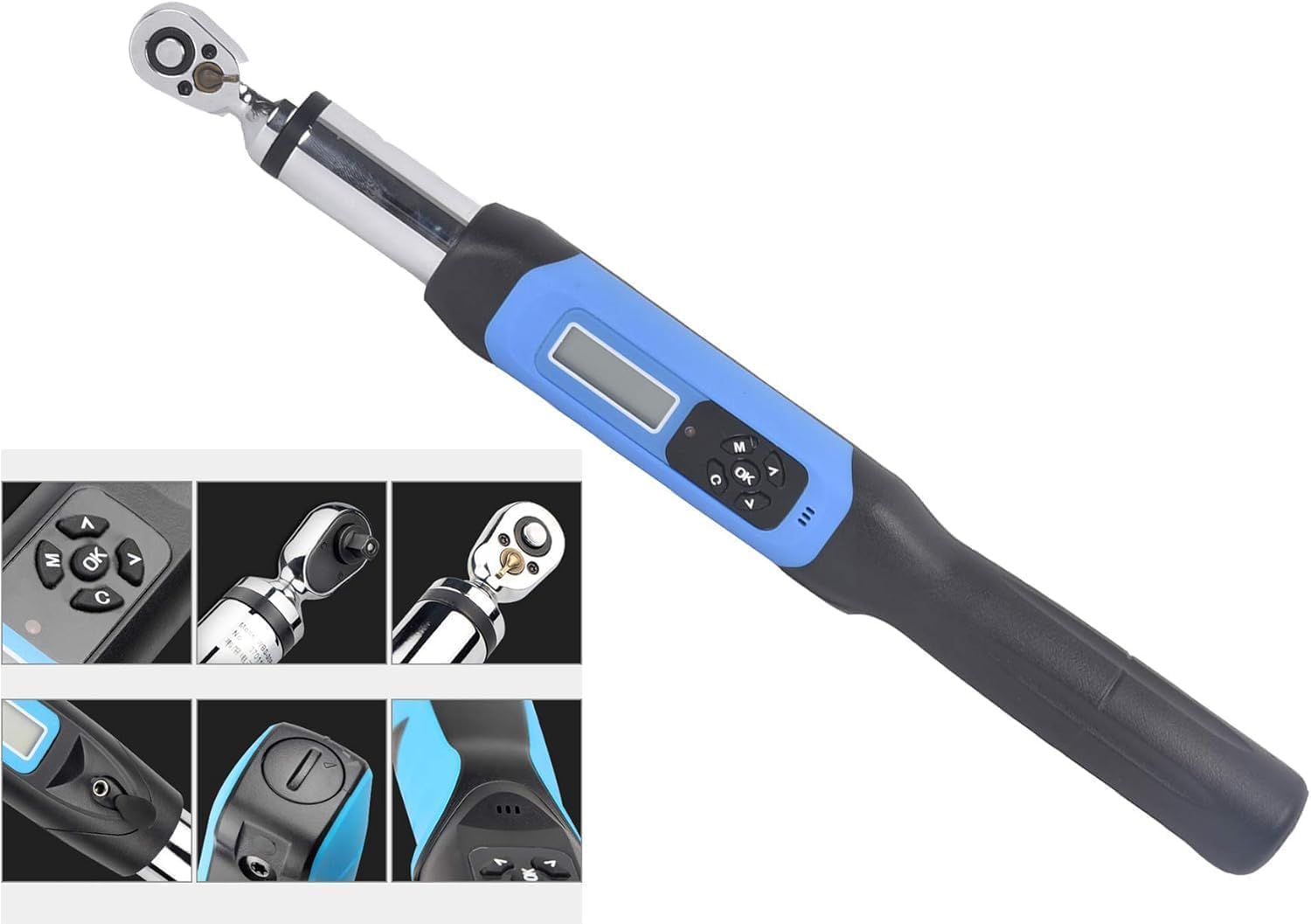 Digital Torque Wrench Electronic Torque Spanner Wrench 1/4 Inch Drive with Max. Operating Range 30N.m/22.12ft.lb/265.5in.lb/305.91kgf.cm Peak Hold And Real Time Mode