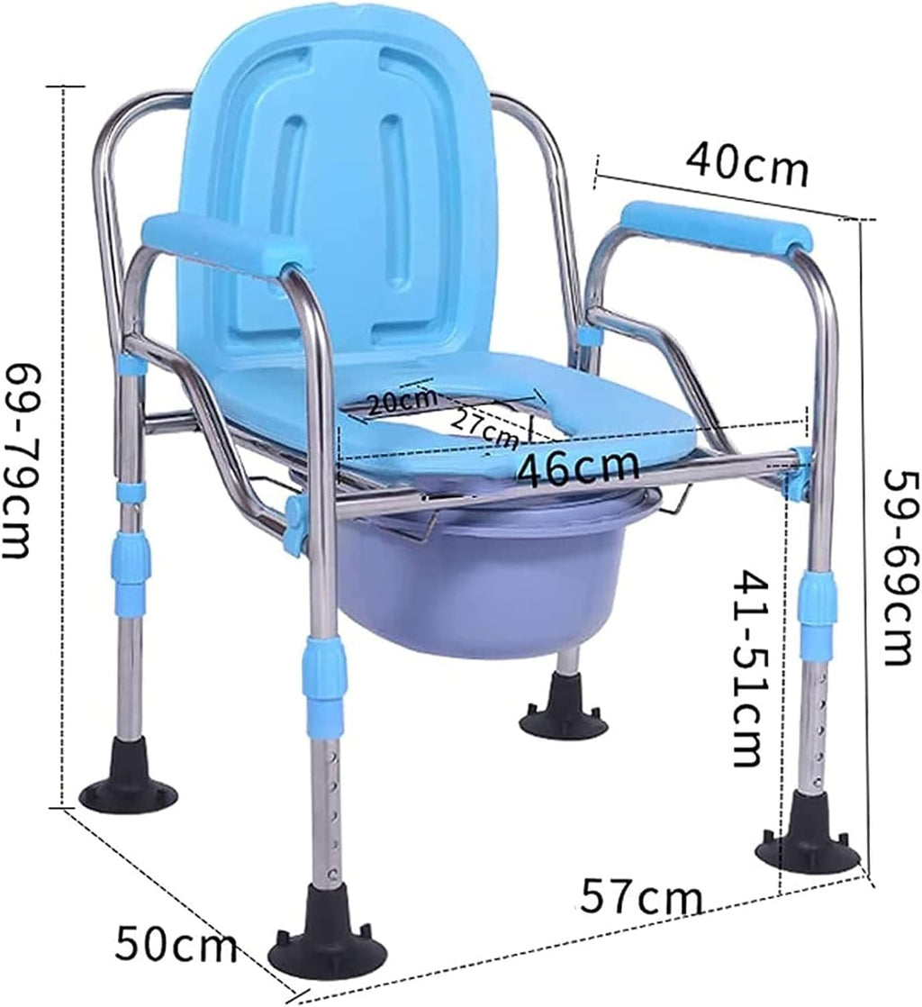 Shower Stool Bath Chair Toilet Seat Heavy Duty Drop Arm Bariatric Commode Homecare Toilet Chair with Arms and Bathroom Safety Frame for Elderly,Adults Adjustable Seat Height Easy Transfer