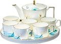 Beverage Serveware Modern teapot and teacup set coffee set combination Jingdezhen tea set with rotating tray Water Carafe