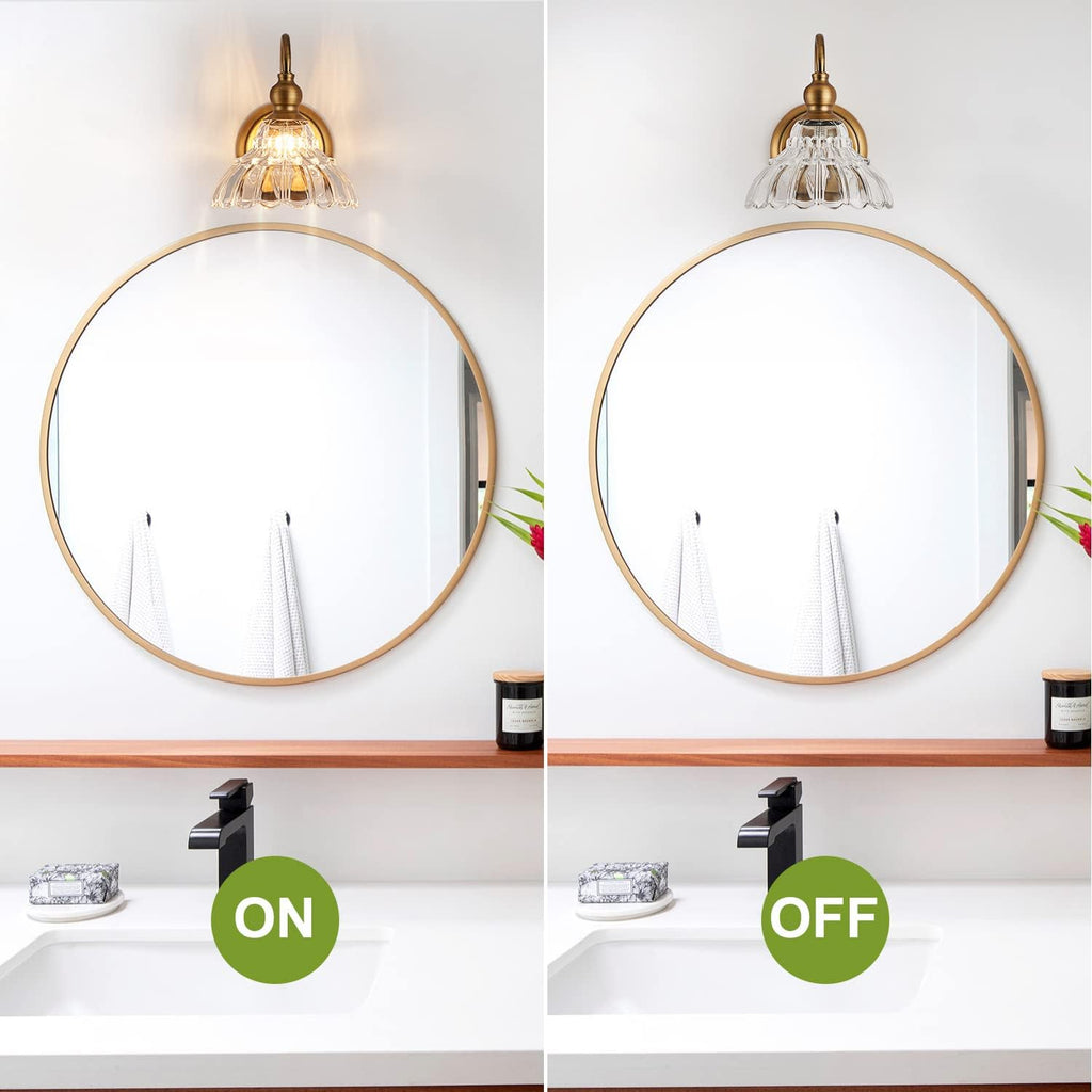 2-Pack Vintage Wall Sconces Brass Bathroom Vanity Lighting Fixtures Beautiful Wall Light Set of Two for Bedroom Bathroom Hallway Living Room