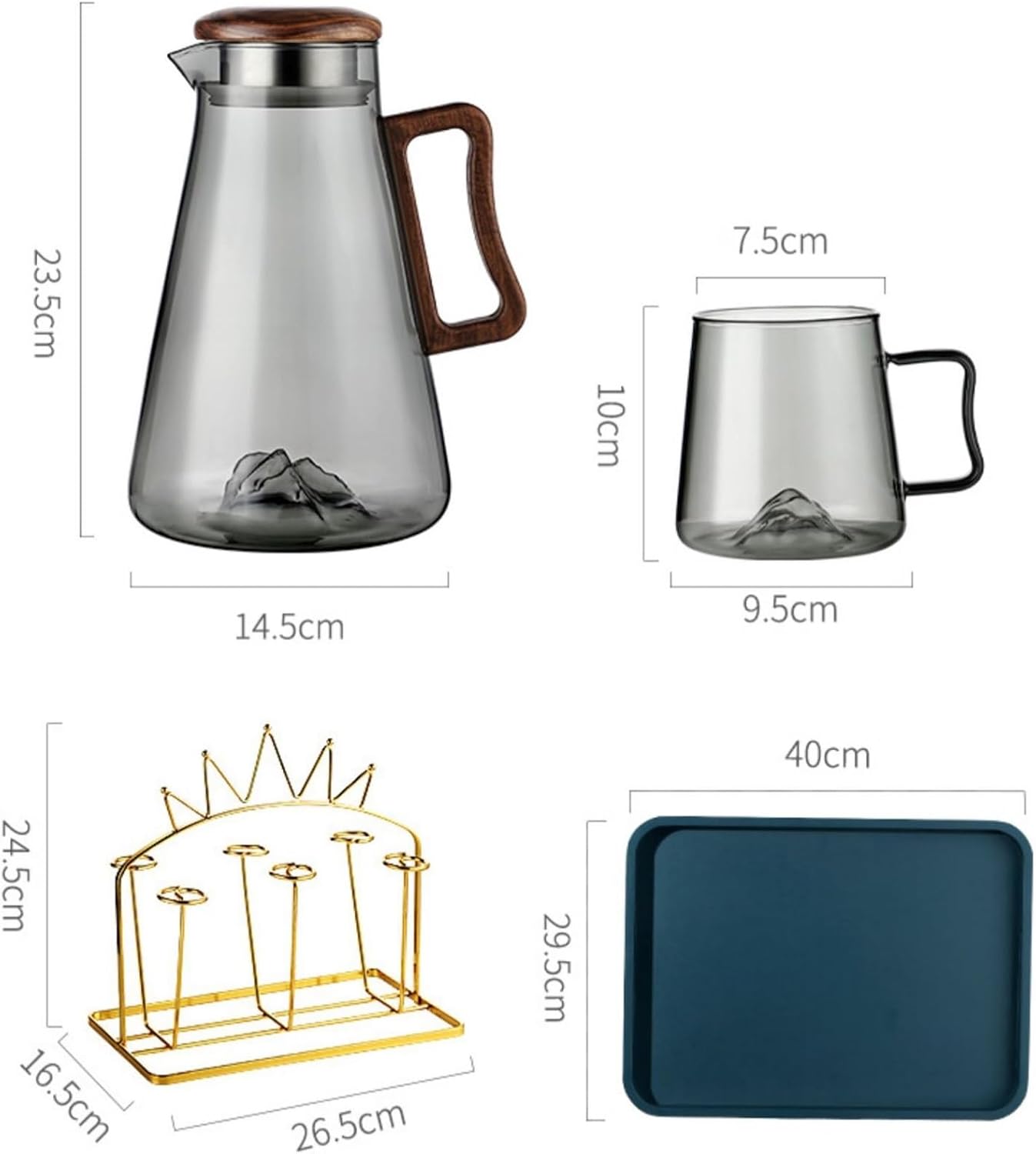 Beverage Serveware Household cold kettle set glass cold water cup high temperature resistant living room kettle teapot Water Carafe