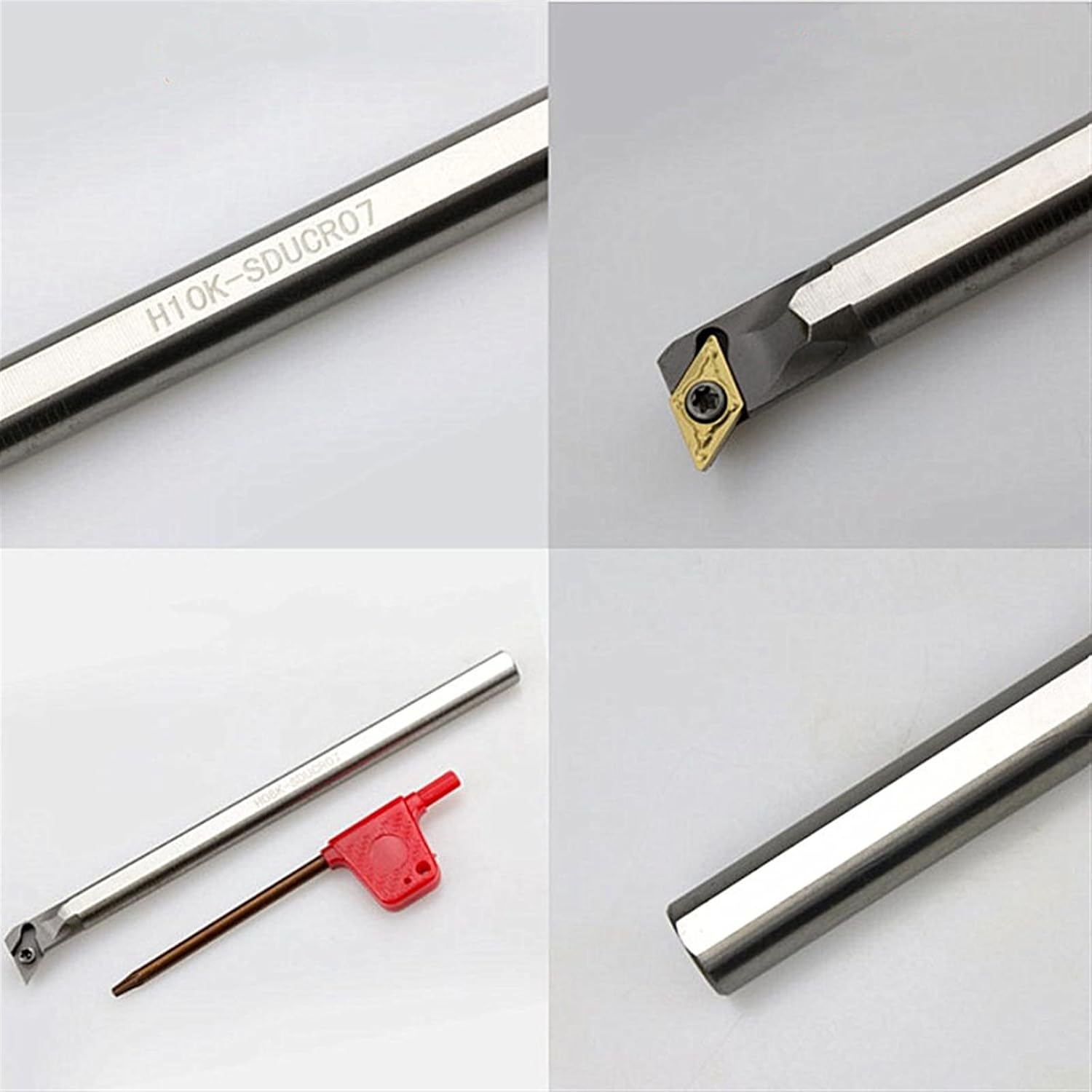 6 Sets Anti-vibration Boring Bar Set CNC Lathe Turning Tool H08 H10 H12 H14 H16 H20 With Inserts(CBN f Hardened Steel)