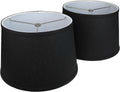 FenchelShades.com Set of 2 Lampshades 10' Top Diameter x 12' Bottom Diameter x 8' Slant Height with Washer (Spider) Attachment. Attaches to Lamps with an existing Harp (not included) (Designer Black)
