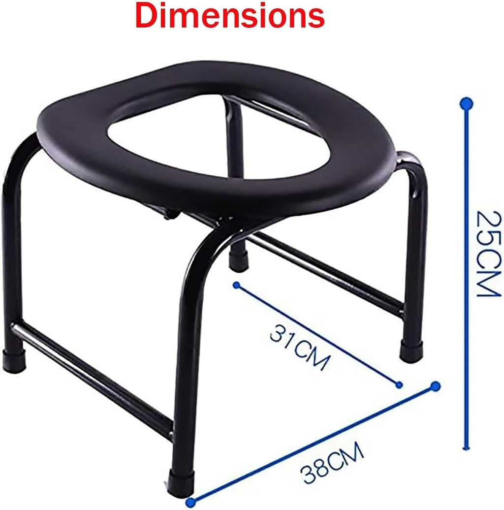 Bedside Commode,Toilet Seat with Handles Stainless Steel Toilet Stool Folding Non-Slip Rubber Tips Easy to Clean Elderly Pregnant Woman Toilet Chair