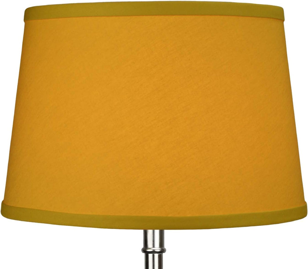 FenchelShades.com Set of 2 Lampshades 10' Top Diameter x 12' Bottom Diameter x 8' Slant Height with Washer (Spider) Attachment. (Linen Yellow Spice)