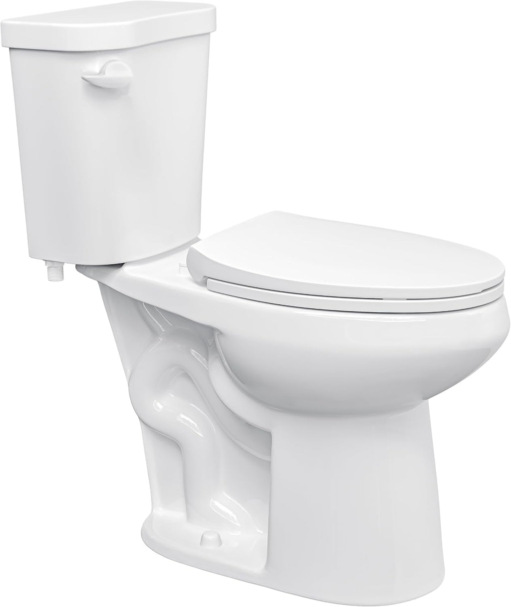 Eridanus Tall Two Piece Toilet, ADA Compliant Chair Height 19.7', Elongated Toilets Bowl 19' with Soft Close Seat, Single Flush 1.28 GPF Powerful Siphon, 12' Rough-In Floor Mounted Commode for Seniors