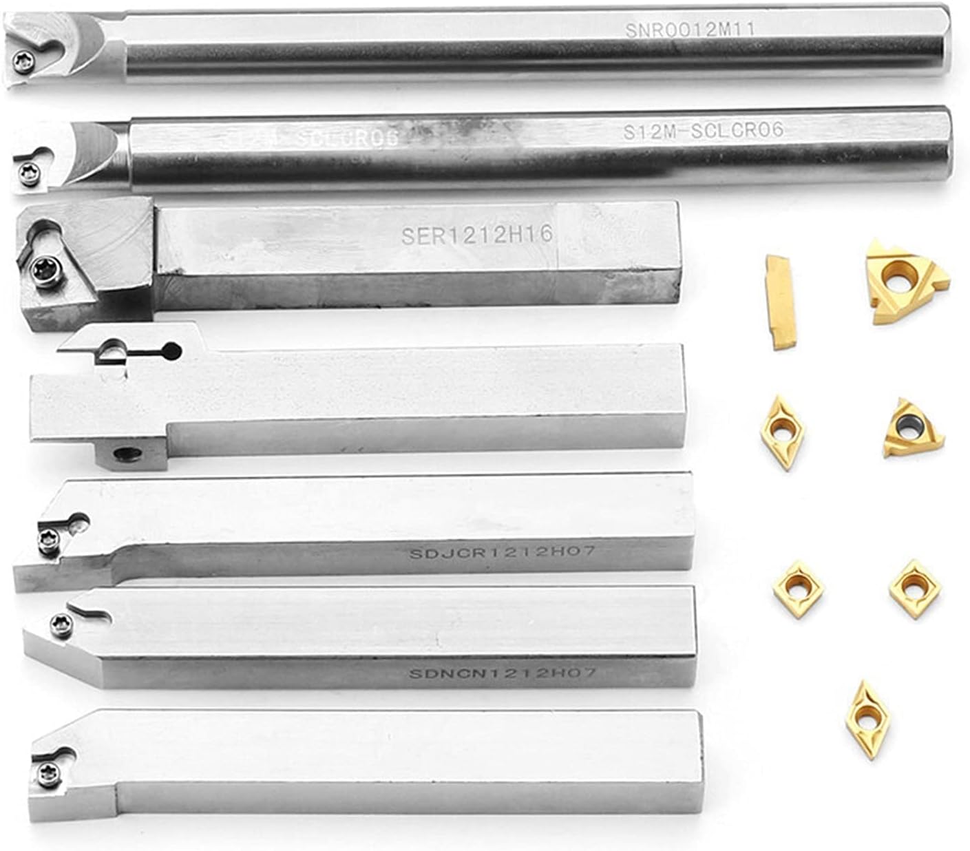 YFCDZVBH 50HRC 21pcs 12mm Turning Tool Holder Lathe Boring Bar + Carbide Insert + Wrench Set