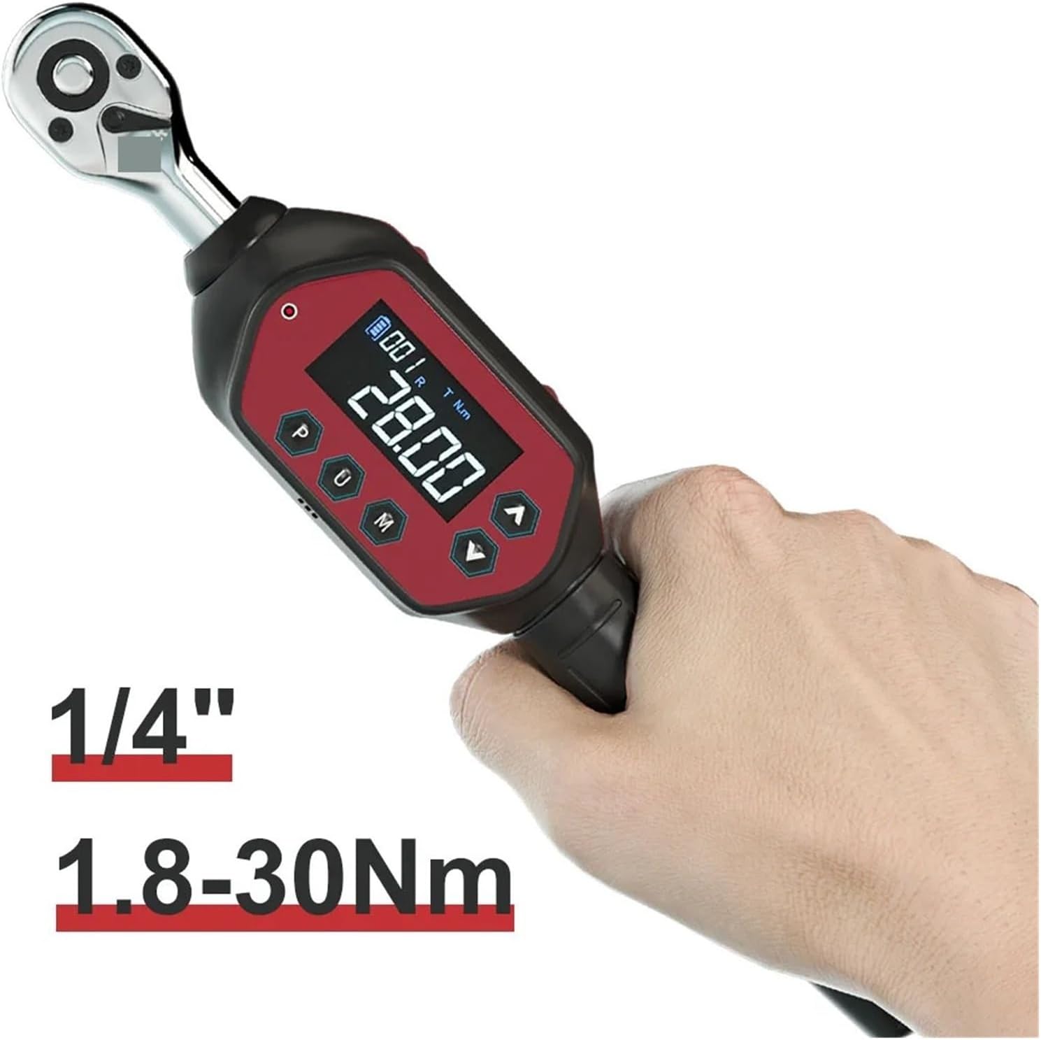1/4' Digital Torque Wrench, for Bikes -30Nm 22.14 Ft-lbs - Calibrated with Buzzer & LED Upgraded Easy to Use in Dark