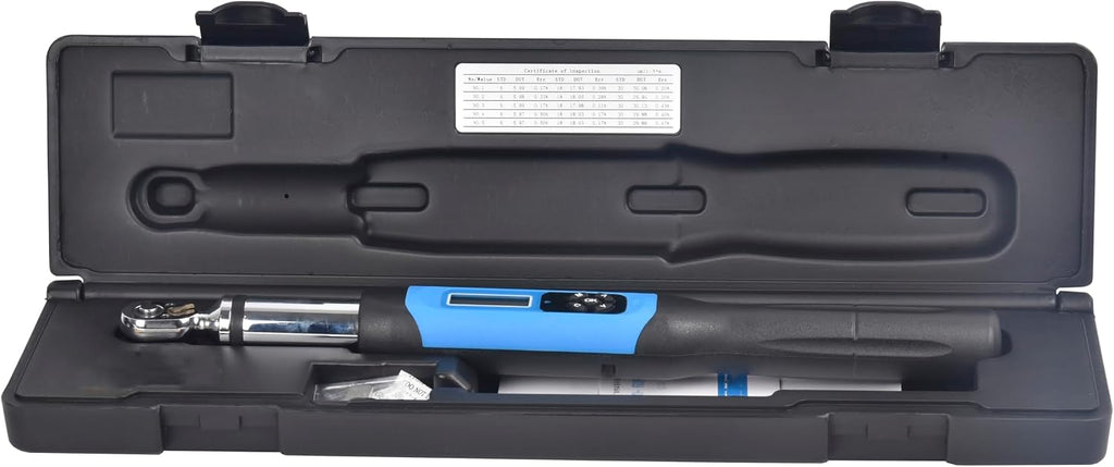 Digital Torque Wrench Electronic Torque Spanner Wrench 1/4 Inch Drive with Max. Operating Range 30N.m/22.12ft.lb/265.5in.lb/305.91kgf.cm Peak Hold And Real Time Mode