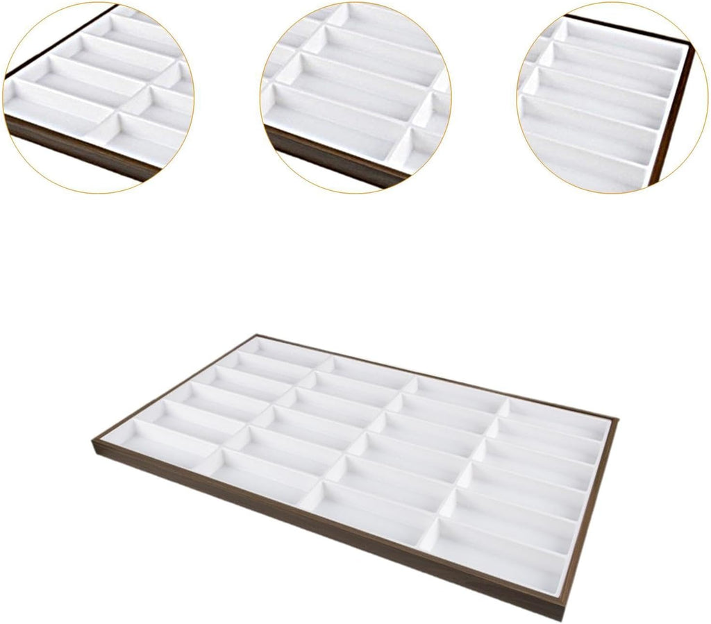 harayaa Glasses Display Tray Eyewear Storage Case Large Capacity Portable Stackable Eyeglasses Organizer Box Jewelry Holder for Ring