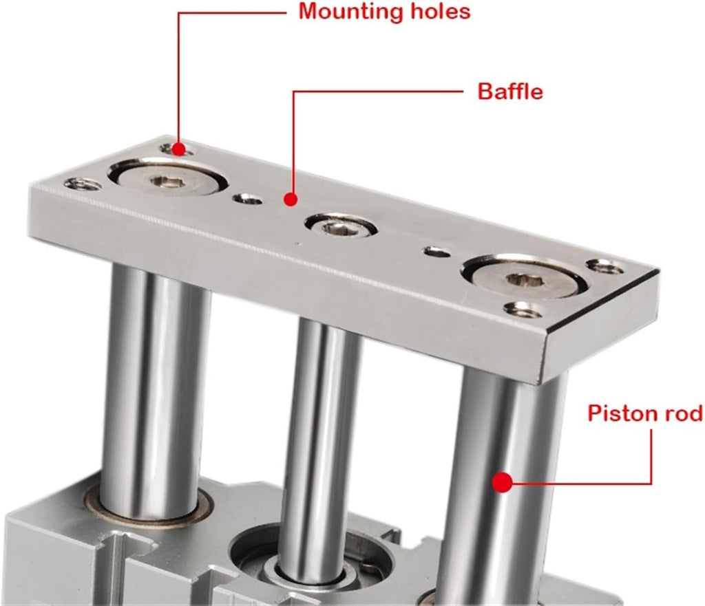 1pcs Series Thin Cylinder with Rod Bore 12 16 20 25mm Three Axis Three Bar Stroke10 15 50 75 150 250mm Double Pneumatic Cylinder(Stroke 10mm,MGPM25 (Bore 25mm))