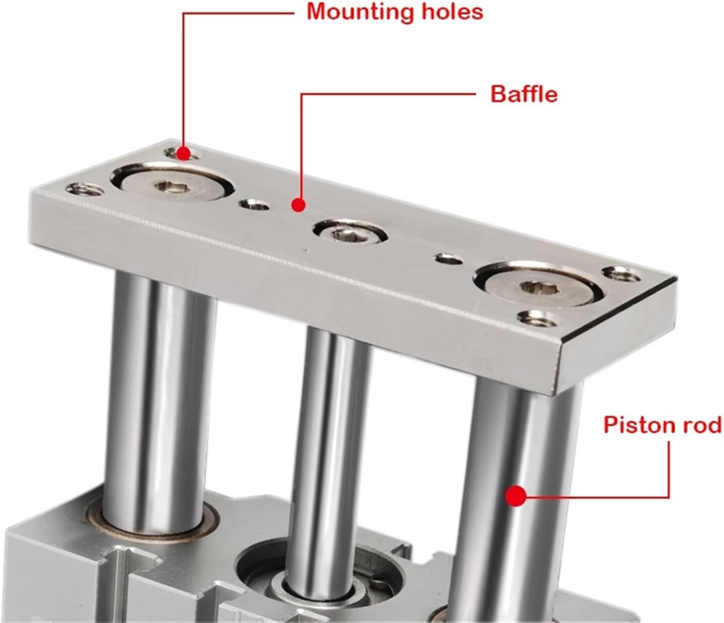 1pcs Series Thin Cylinder with Rod Bore 12 16 20 25mm Three Axis Three Bar Stroke10 15 50 75 150 250mm Double Pneumatic Cylinder(Stroke 10mm,MGPM25 (Bore 25mm))