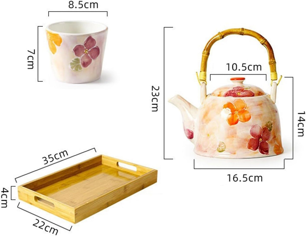 Beverage Serveware Ceramic tea kettle, handlebar kettle, afternoon teapot, cup tea set, multifunctional household tea set, elegant tea set Water Carafe
