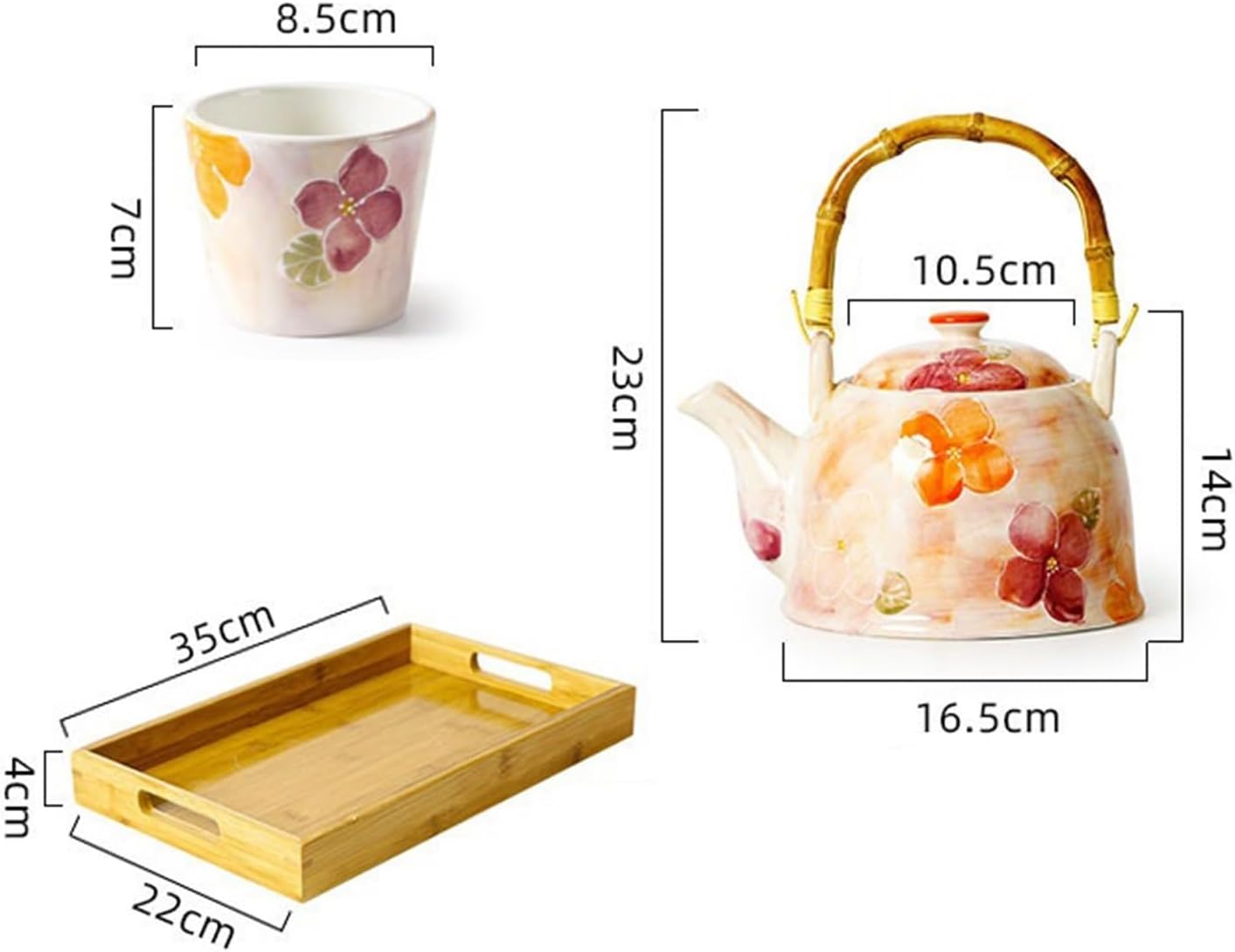 Beverage Serveware Ceramic tea kettle, handlebar kettle, afternoon teapot, cup tea set, multifunctional household tea set, elegant tea set Water Carafe