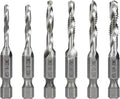 1/2 Concrete Drill bit, Drill Tap Bits HSS Bit Set, Hex Shank Taps Composite Machine 6-32 8-32 10-24 10-32 12-24 1/4-20 Screw Spiral Point Thread Tools(5pcs)