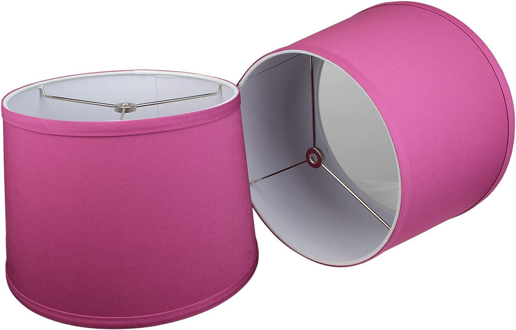 FenchelShades.com Set of 2 Lampshades 10' Top Diameter x 12' Bottom Diameter x 8' Slant Height with Washer (Spider) Attachment. Attaches to Lamps with an existing Harp (not included) (Linen Plum)