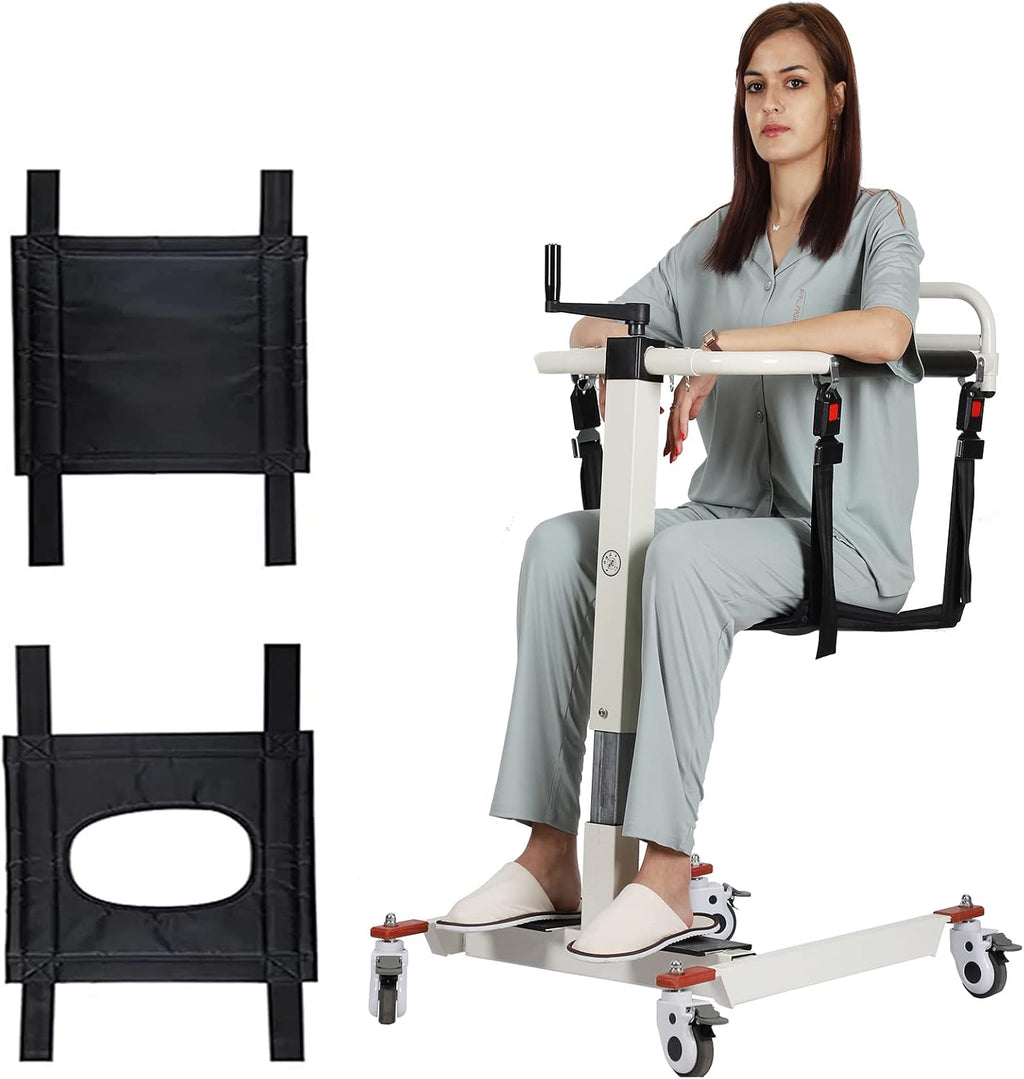 Patient Lift Wheelchair for Home, Portable Patient Lift Transfer Chair, Shower Chair with Wheels Portable Toilets Seat Transfer Aid, Lift Wheelchair for Home (Basic Backrest)