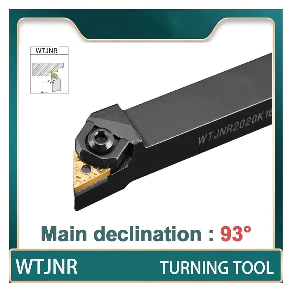 Metal indexable Turning Blade 1pc WTJNR2020K16 External Turning Tool Holder Bar Hard Alloy Lathe Cutting Tools