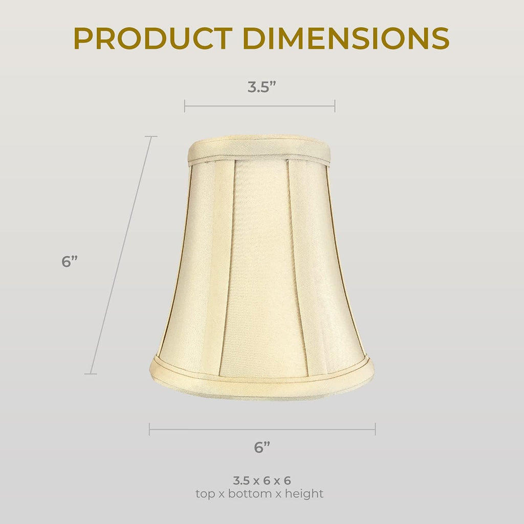 Royal Designs, Inc. BSO-704FC-6BG-6 True Bell Basic Lamp Shade with Flame Clip, 3.5 x 6 x 6.25, Beige, 6-Pack