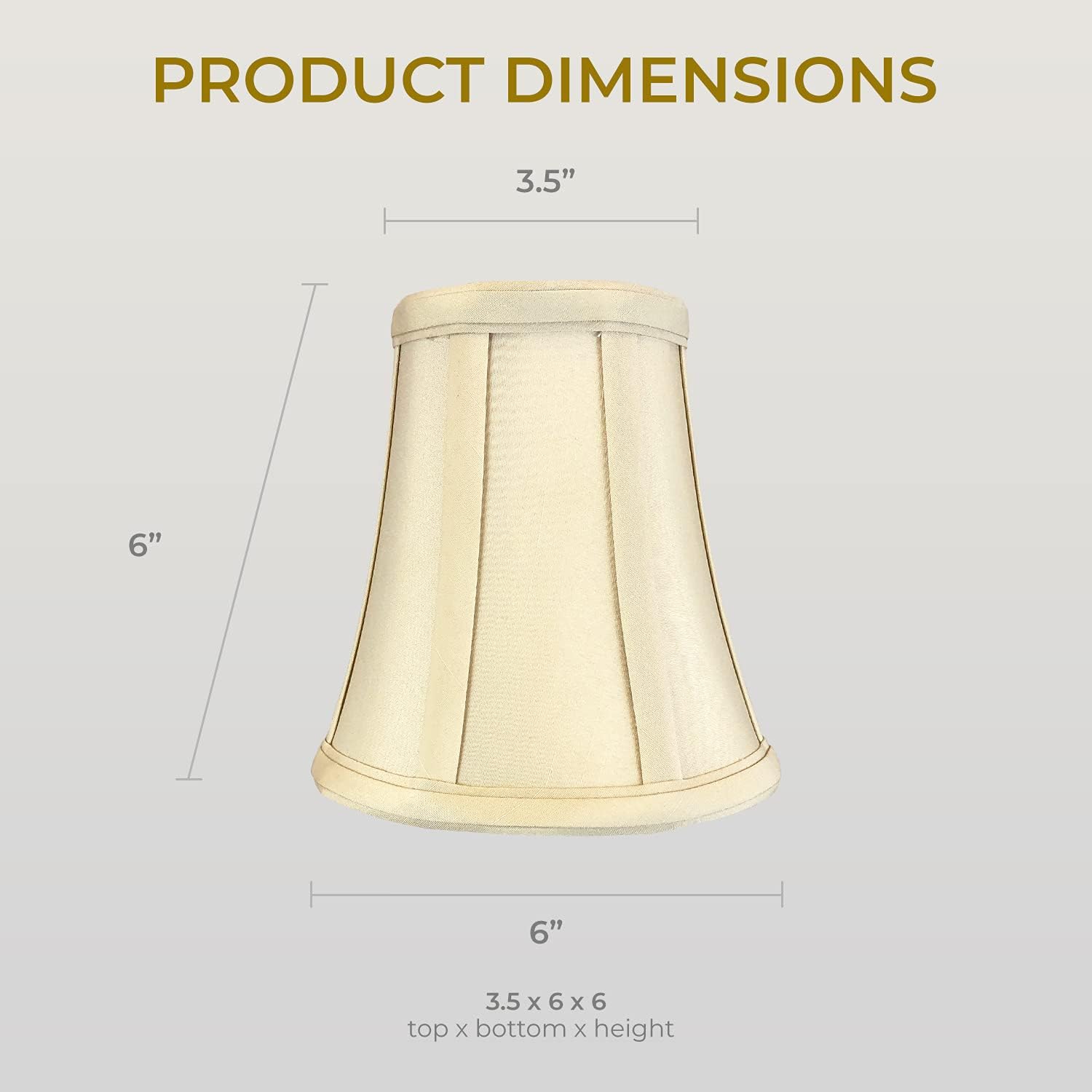 Royal Designs, Inc. BSO-704FC-6BG-6 True Bell Basic Lamp Shade with Flame Clip, 3.5 x 6 x 6.25, Beige, 6-Pack