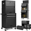 Goplus 6 Drawers Tool Chest, Rolling Metal Tool Box with Universal Wheels, Protective Liner, Detachable Top Toolbox, Auto Lock, 3-in-1 Large Tool Cabinet for Garage Shop Auto Repair