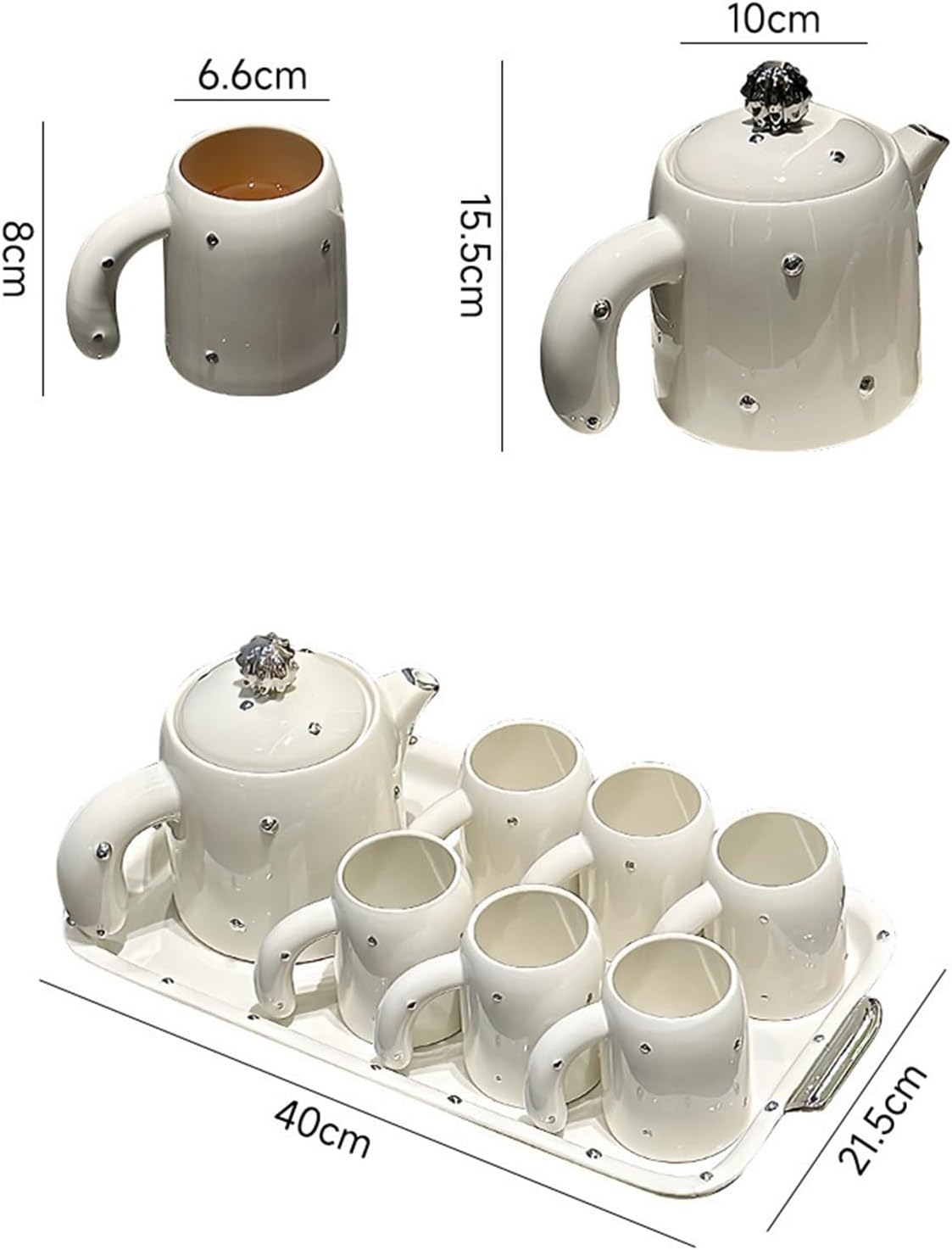 Beverage Serveware Ceramic cold kettle set, household living room water cup, ceramic teapot, tea cup, cold kettle, high temperature resistant Water Carafe