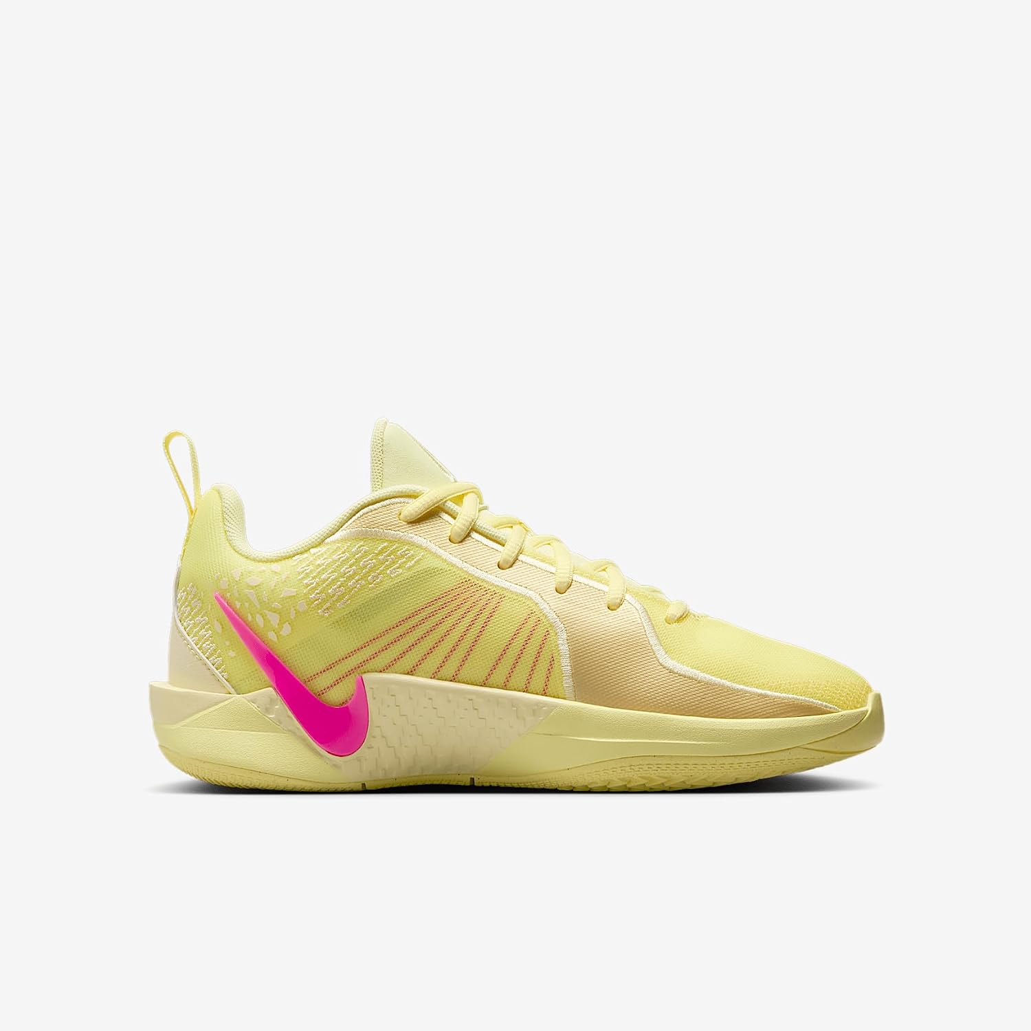 Sabrina 2 'Court Vision Big Kids' Basketball Shoes (FQ7376-800, Citron Tint/Alabaster/Laser Fuchsia/Royal Pulse) Size 7