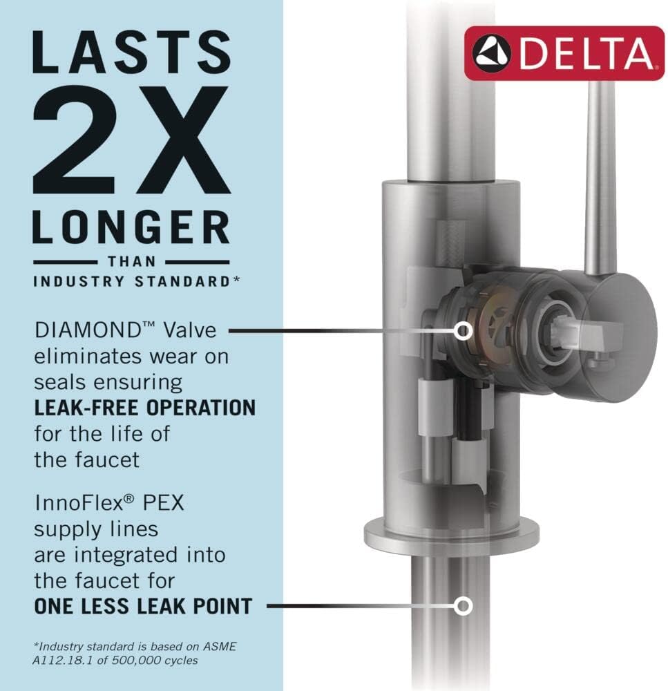 Delta Faucet Emmeline Gold Kitchen Faucet Touch, Touch Kitchen Faucets with Pull Down Sprayer, Kitchen Sink Faucet, Delta Touch2O Technology, Lumicoat Champagne Bronze 9182T-CZ-PR-DST