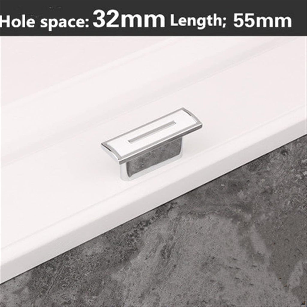 TOMYEUS Cabinet Handles Kitchen Hardware Modern Simple Fashion Kitchen Cabinet Wardrobe Door Handles Silver White Drawer Dresser Cupboard Knob Pull (6 Pieces) Cabinet pulls Kitchen Cabinet Handles