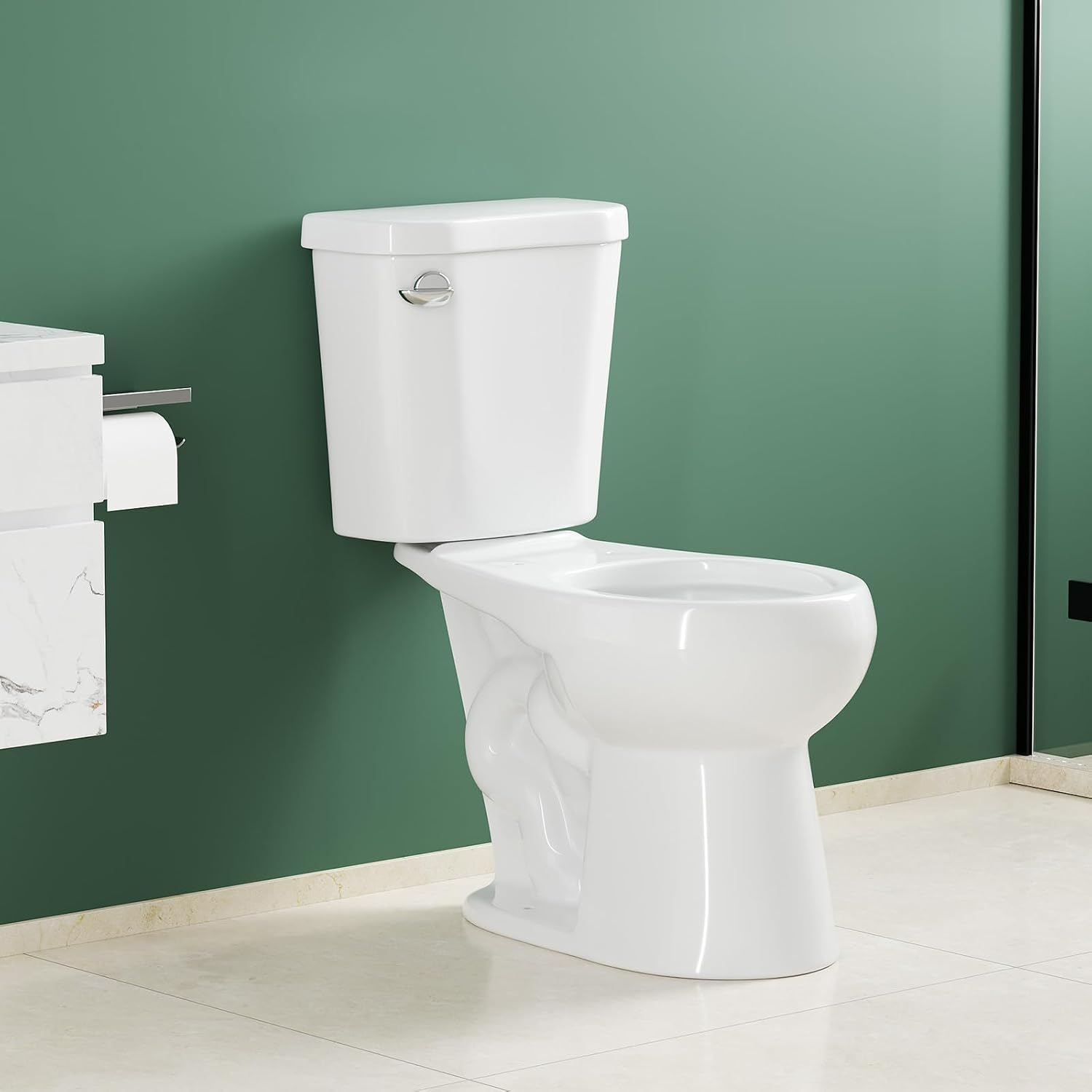 17' Round Toilet Bowl Only – Upgraded Power Flush, Single Side Handle, Includes Tank Hardware, No Seat – Ideal for Small Powder Room or Senior Bathroom Replacement