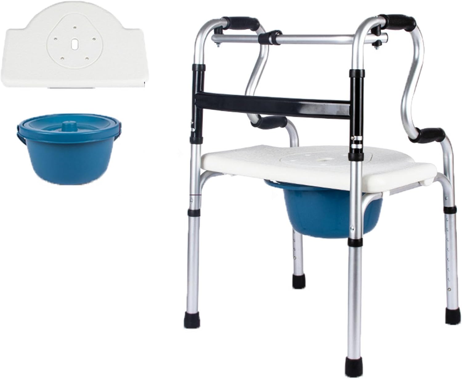 Raised Toilet Seat with Handles Up to 320 Lbs, Elevated Handicap Toilet Seat Riser for Seniors with Soft Padded, Height Adjustable, Stand Alone Toilet Safety Frame, Fit Any Toilet