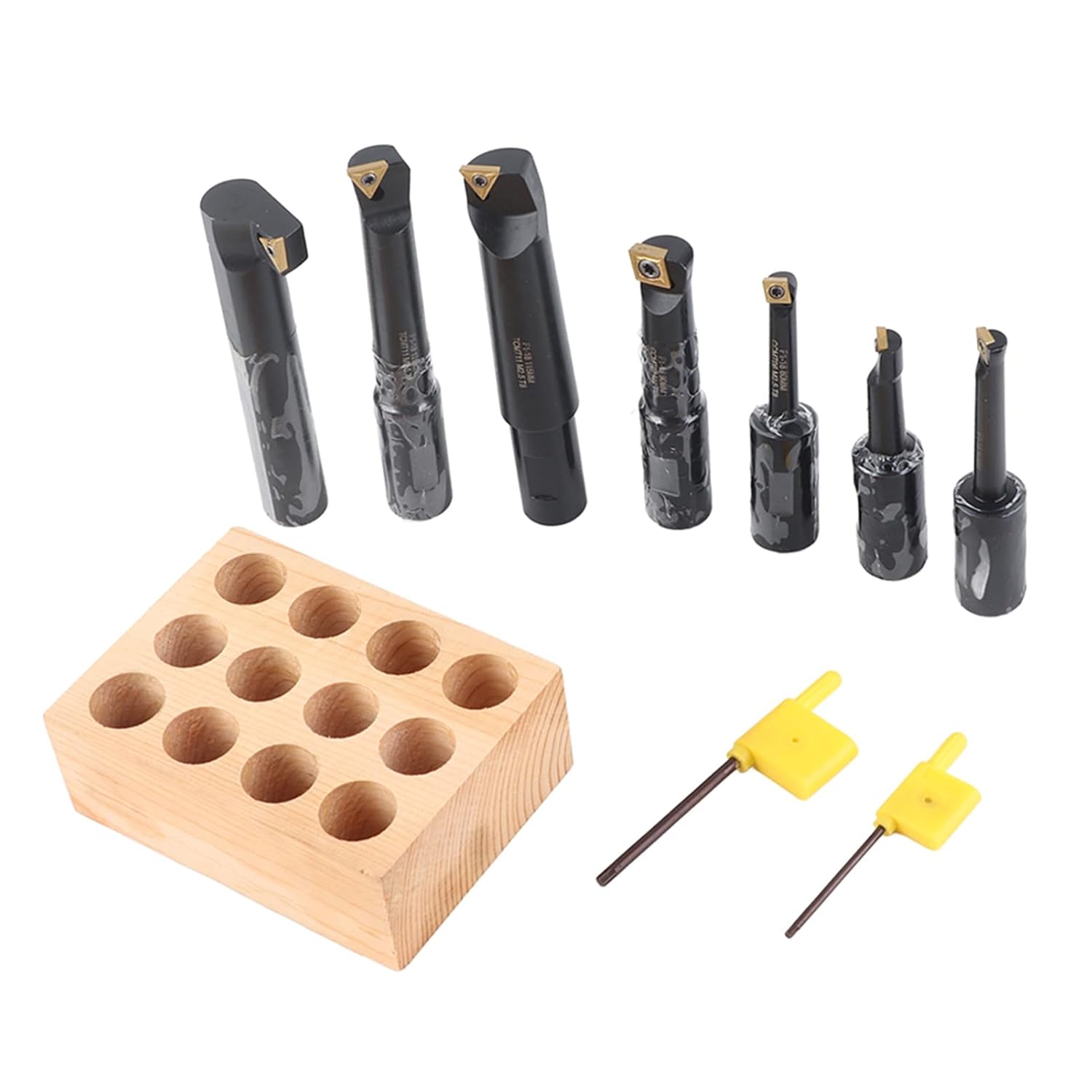 End Mill Set 7Pcs Boring Tool 18mm Round Shank Indexable Cemented Carbide Turning Bar Holder Set F1
