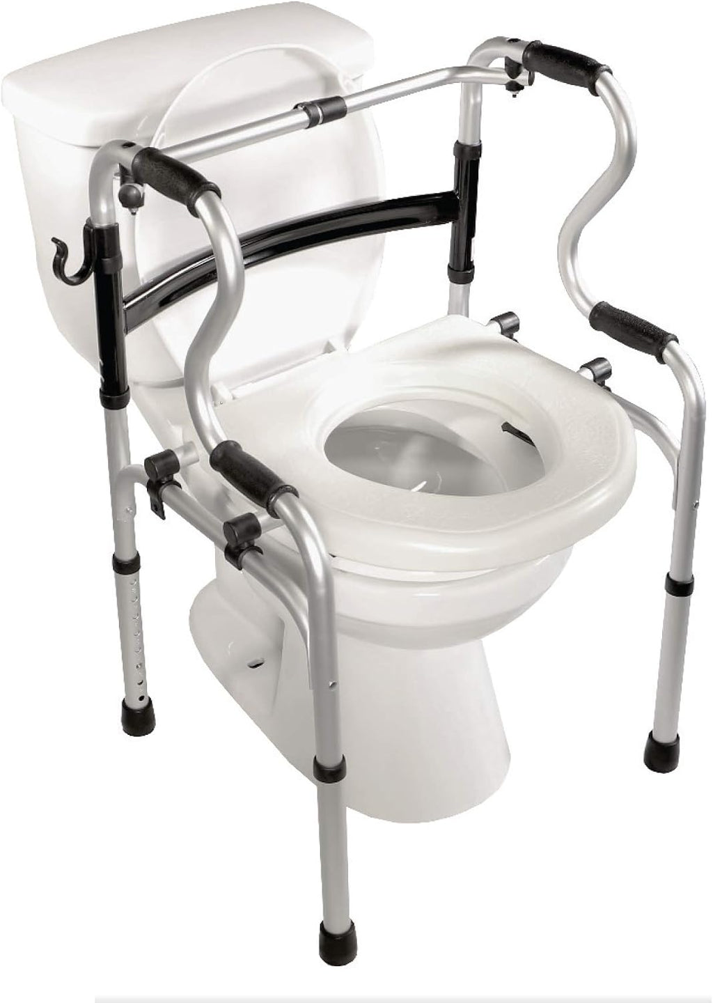 PCP Dual Folding 5-in-1 Bathroom Mobility & aid Commode Walker seat, Height Adjustable Daily Living aid, Regular