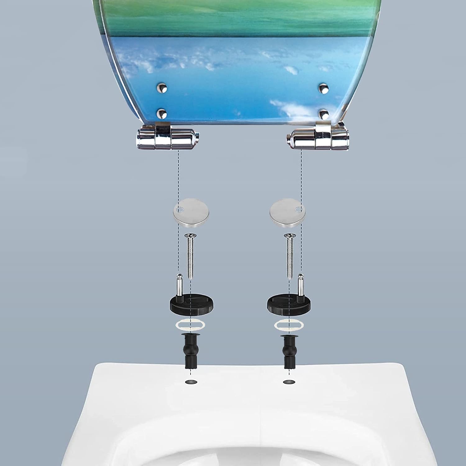 Toilet Seat Quick Release Toilet Seat, Heavy-Duty Soft Close Toilet Lid Oval Shape, Multi-Color Environmentally Friendly Resin Toilet Seat