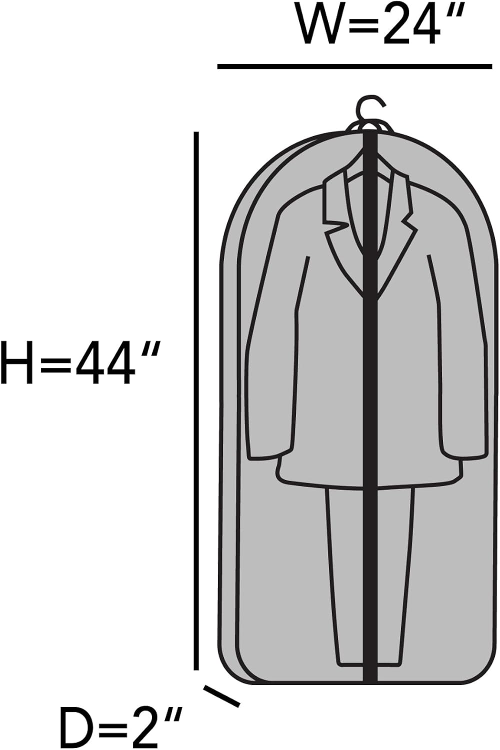 Covermates Deluxe Garment Bag Set for Closet Storage & Travel – Heavy Duty Hanging Suit & Dress Bags with ID Window, Accessory Pockets & Carrying Handles – Premium Wardrobe Protection, Black