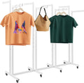 Floor Standing Metal Garment Rack, 8 Arms Clothing Display Rack Heavy Retail Display Racks With Wheels, 3.81 to 5.25Ft Adjustable Height Retail Clothing Rack for Hanging Clothes Heavy Duty