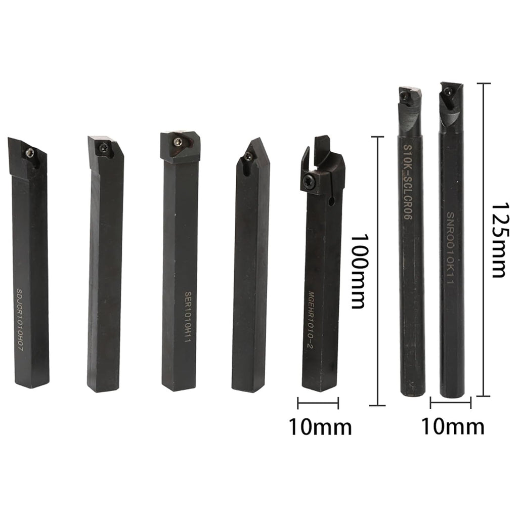 Carbide Inserts,8mm/10mm /12mm /16mm Multifunctional Turning Tools Solid Carbide Inserts Holder Wrench Set Boring Bar Metal Lathe Turning Tools(16mm)