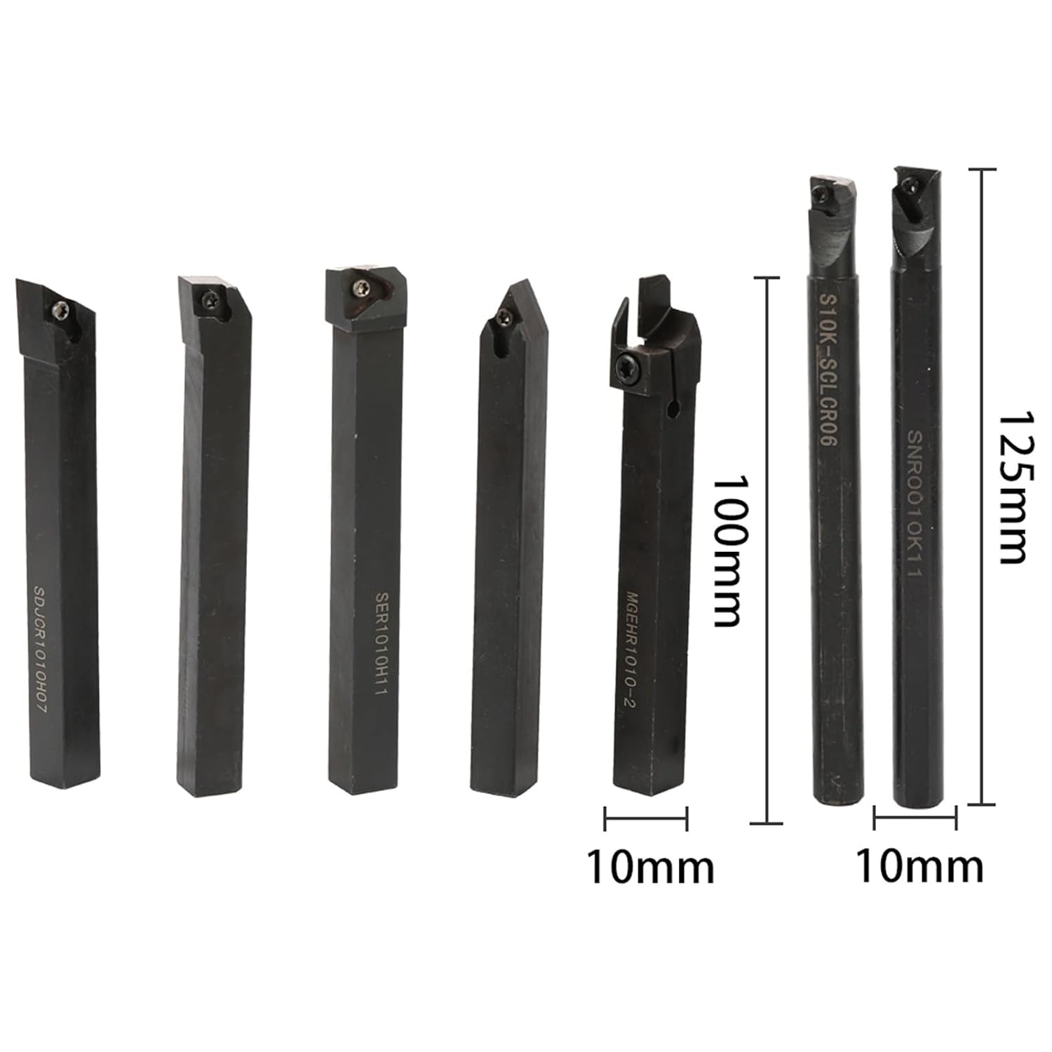 Carbide Inserts,8mm/10mm /12mm /16mm Multifunctional Turning Tools Solid Carbide Inserts Holder Wrench Set Boring Bar Metal Lathe Turning Tools(16mm)