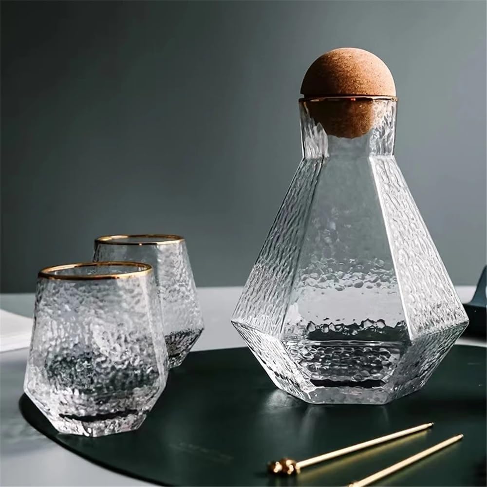 Beverage Serveware Nordic Creative Geometric Glass Water Pot Simple Heat Resistant Juice Milk Jug Cool Kettle Home Teapot Transparent Coffee Cup Water Carafe