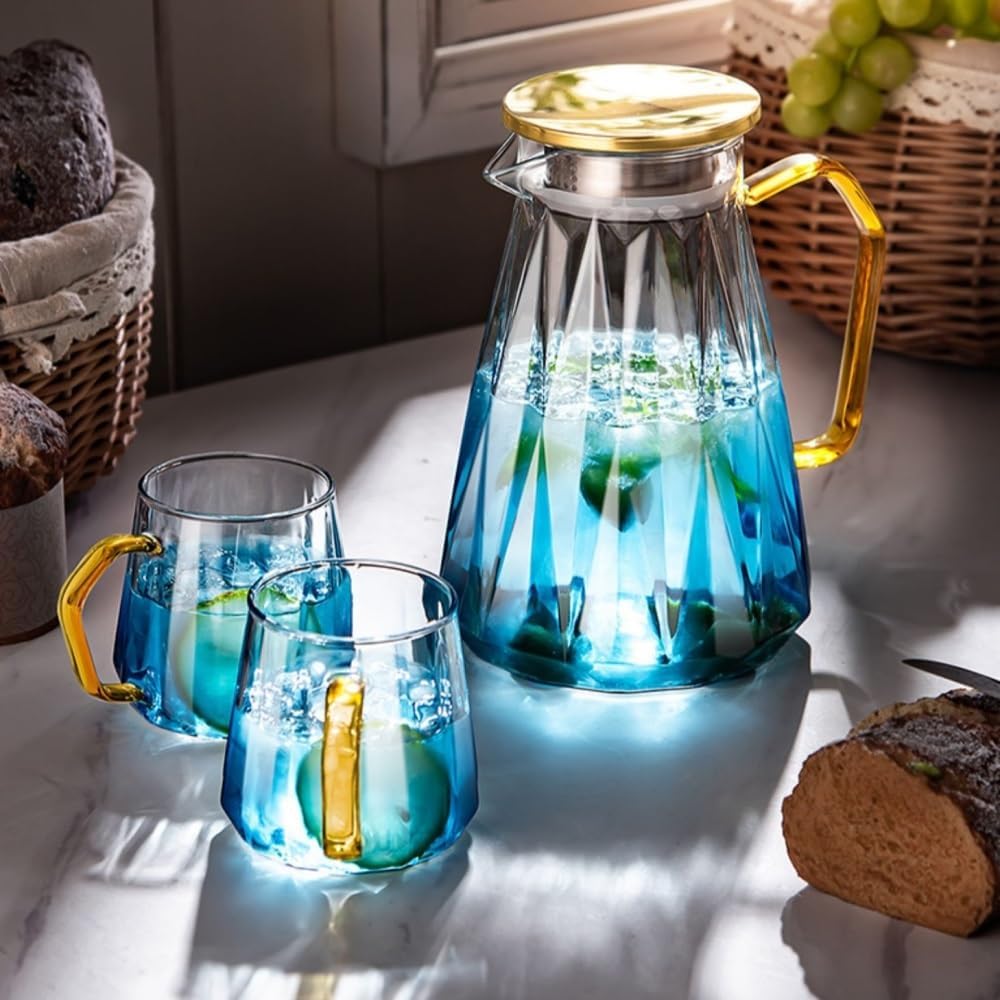 Beverage Serveware Glass Cold Water Kettle High-temperature Resistant Water Cup Kettle, Fruit Tea Pot Set Water Carafe