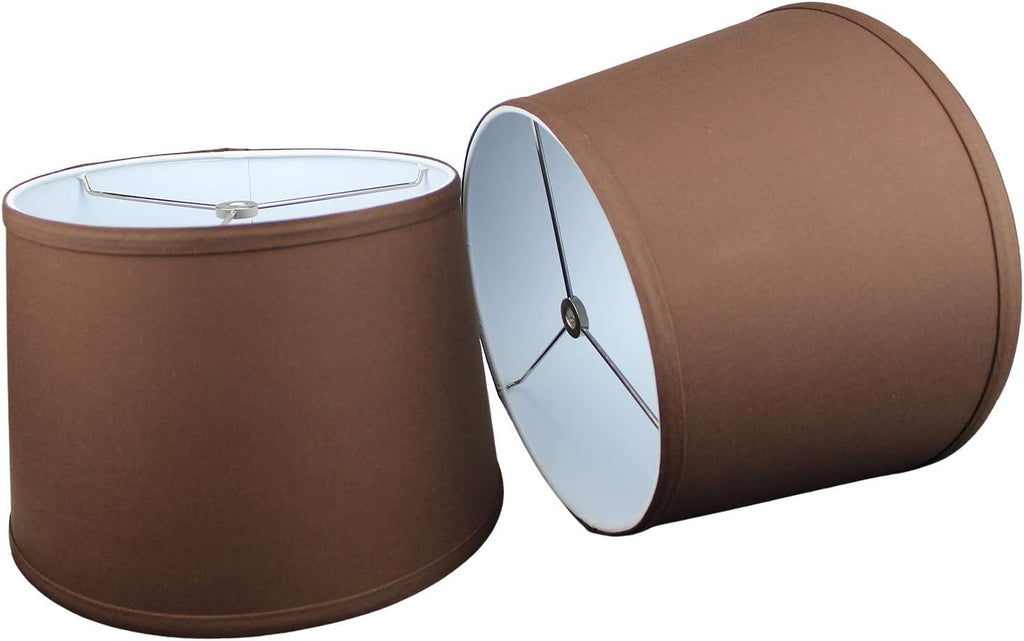 FenchelShades.com Set of 2 Lampshades 10' Top Diameter x 12' Bottom Diameter x 8' Slant Height with Washer (Spider) Attachment. Attaches to Lamps with an existing Harp (not included) (Linen Coffee)