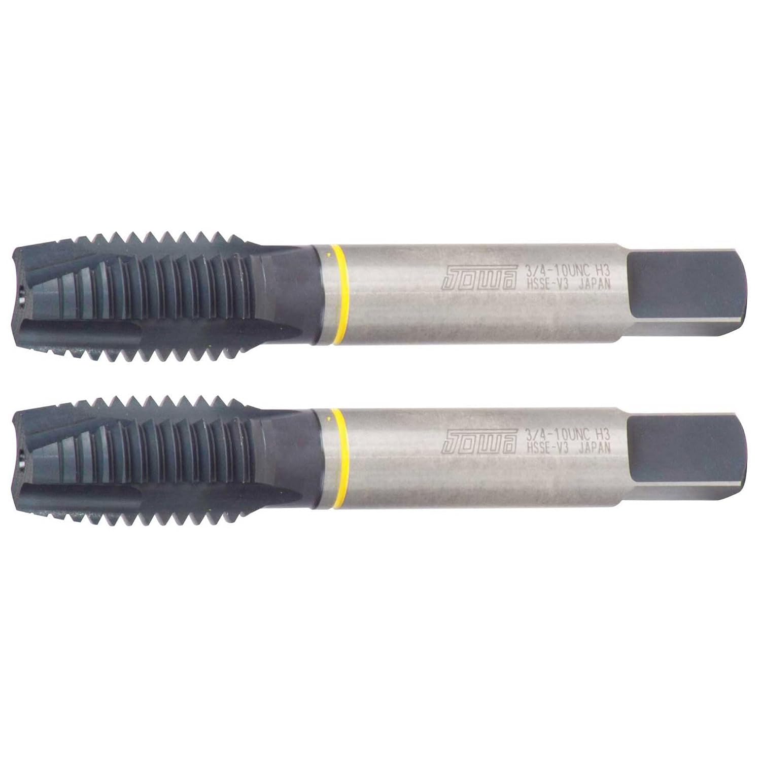 Sowa Tool 2pcs M20 x 2.5mm Spiral Point Tap – HSSE-V3, Yellow Ring, Metric Thread, High Performance for Alloy & Stainless Steel, Machine Tap for Through Holes, Pack of 2