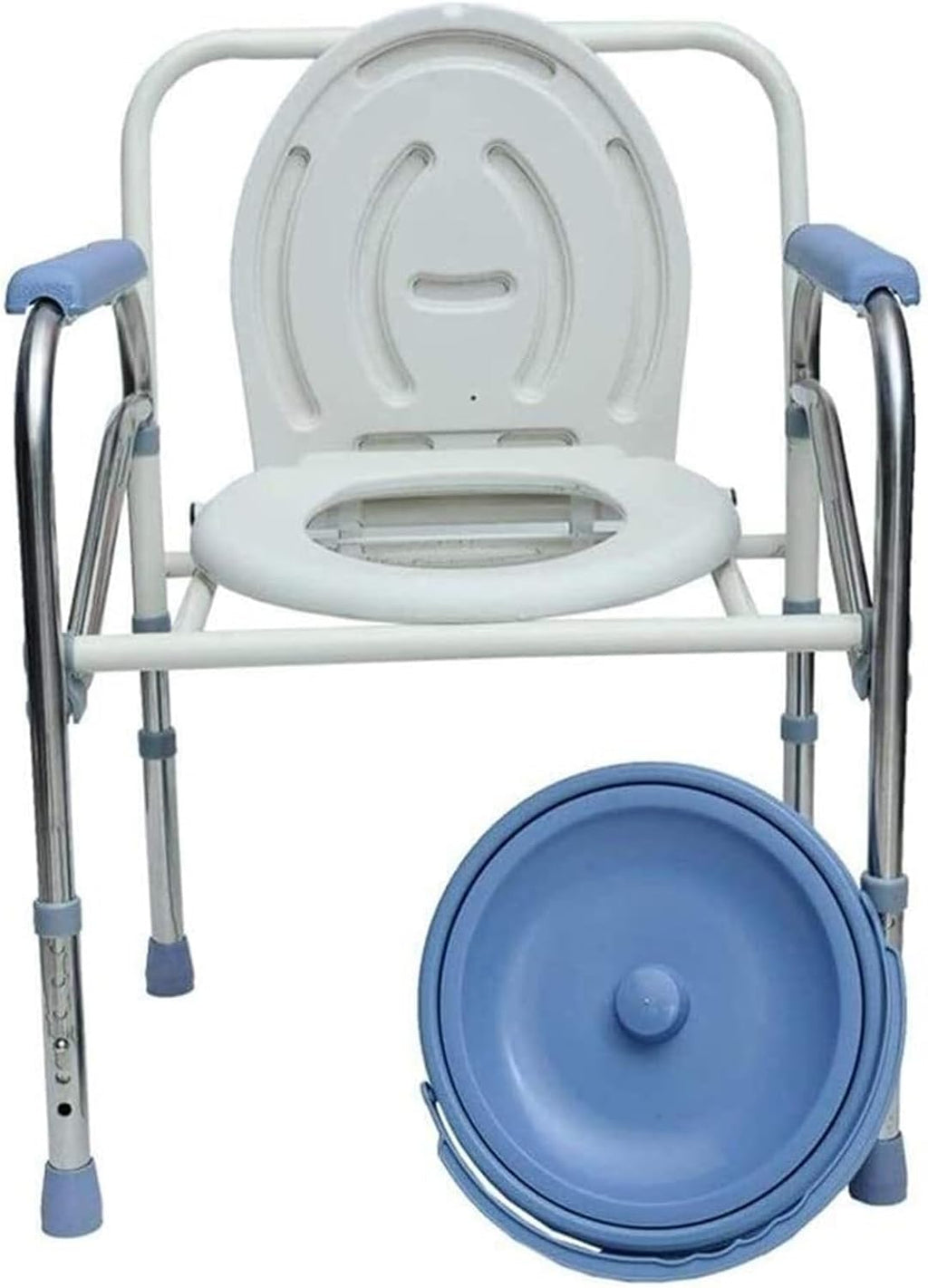 Medical Bedside Commode Compact Folding Commode Chair Adjustable Height Toilet Seat Heavy Duty Shower Chair for Elderly Disabled