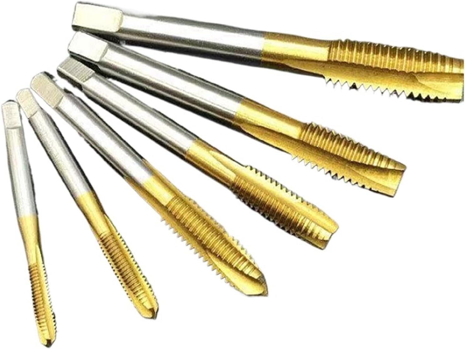 Titanium Coated High Speed Steel Spiral Point Plug Thread Screw Tap Tool Set Forward Chip Ejection Round Shank Taps and Dies(Titanium Coated,3 pcs,M30 X 3.5)