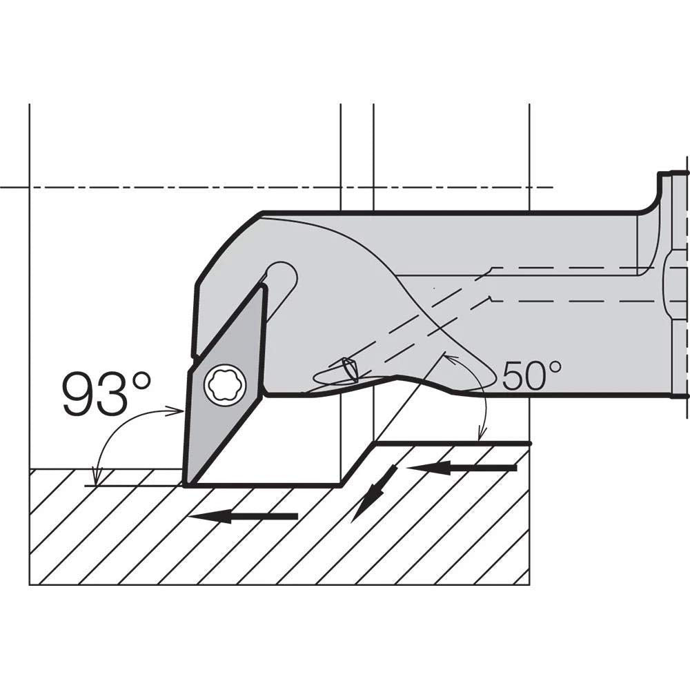 Kyocera A16QSVUBR1120AE Right-Hand, Positive Rake, Dynamic Bar Coolant-Through Boring Bar with 3 Degree Lead Angle and 20.00mm Minimum Bore Dia.