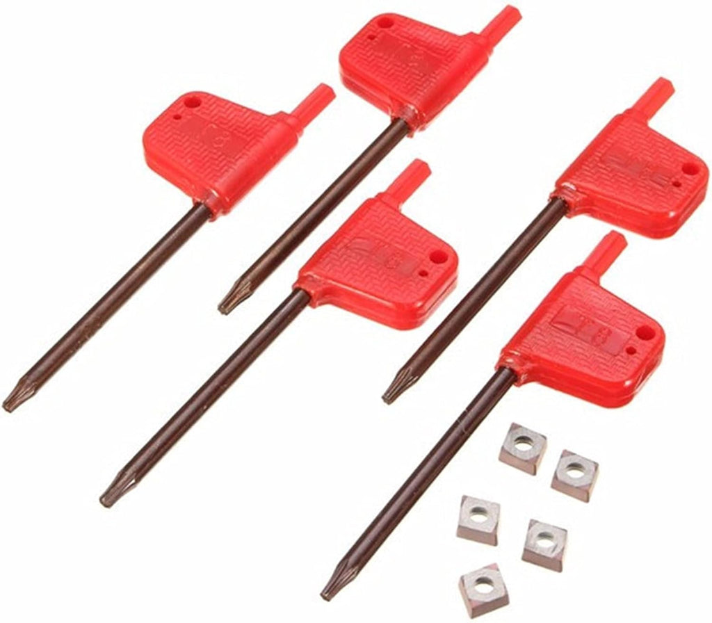 YFCDZVBH 5pcs Lathe Boring Bar Tunring Tool Set, Steel SCLCR 6/7/8/10/12mm 45HRC with 5pcs 80 Degree CCMT0602 Insert