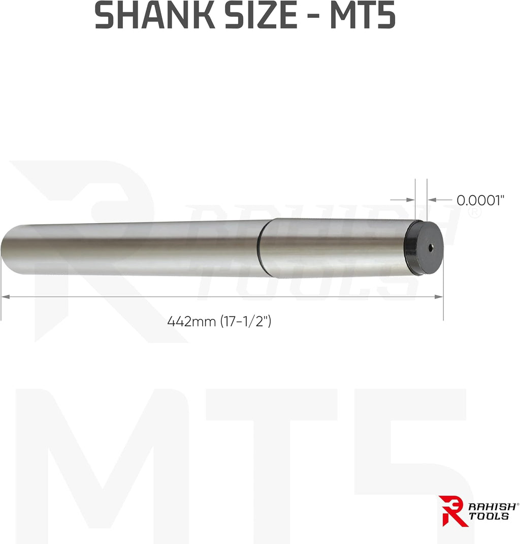 5MT Parallel Lathe Alignment Test Bar with High Precision Bar Alloy Steel EN31 Mandrel - Tailstock Re-Alignment Tool with 1 Micron Accuracy & Morse Taper with Max Run-Out of 0.0001'
